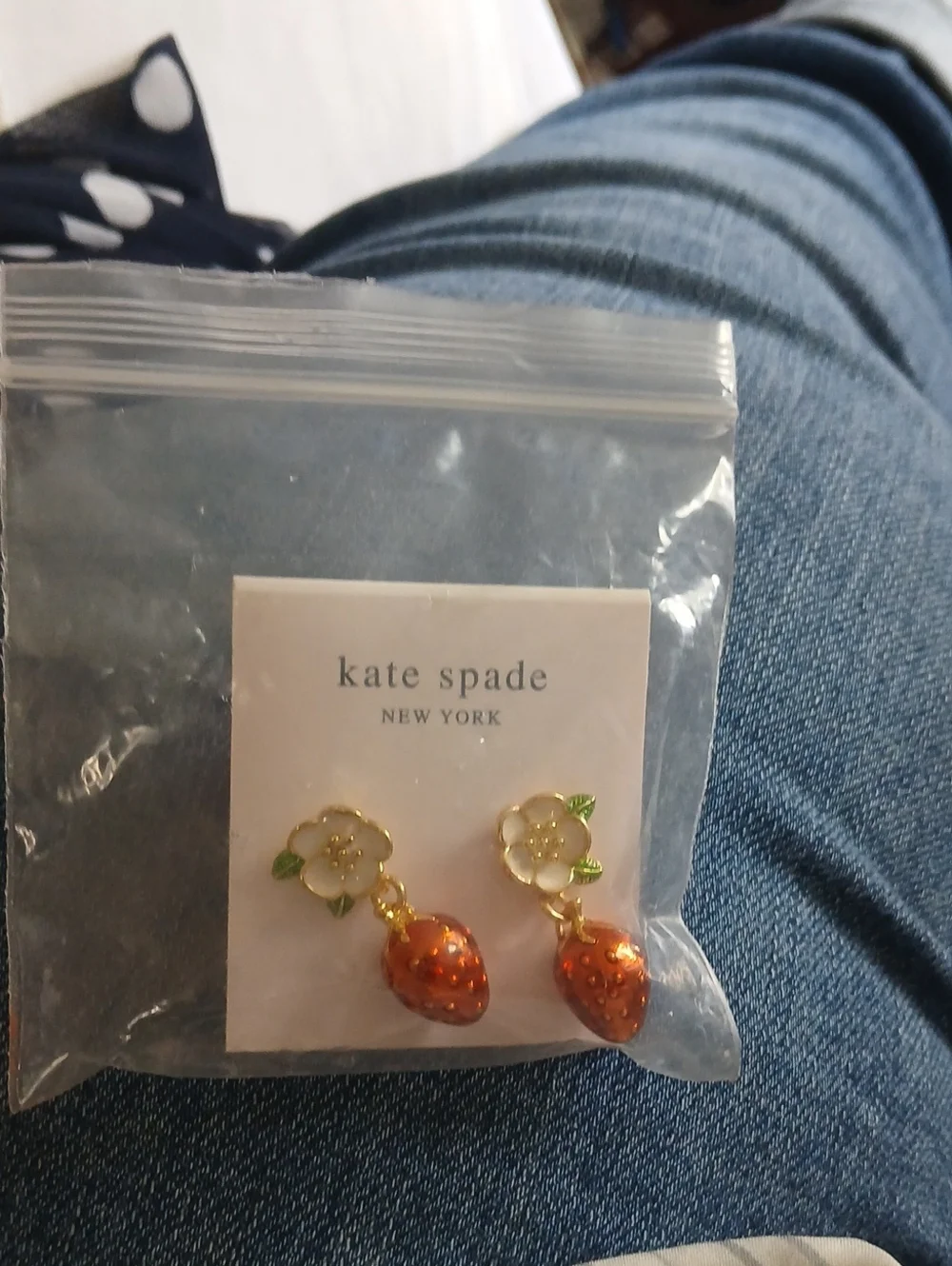 0kate spade Kids  Strawberry & White Flower Drop Earrings